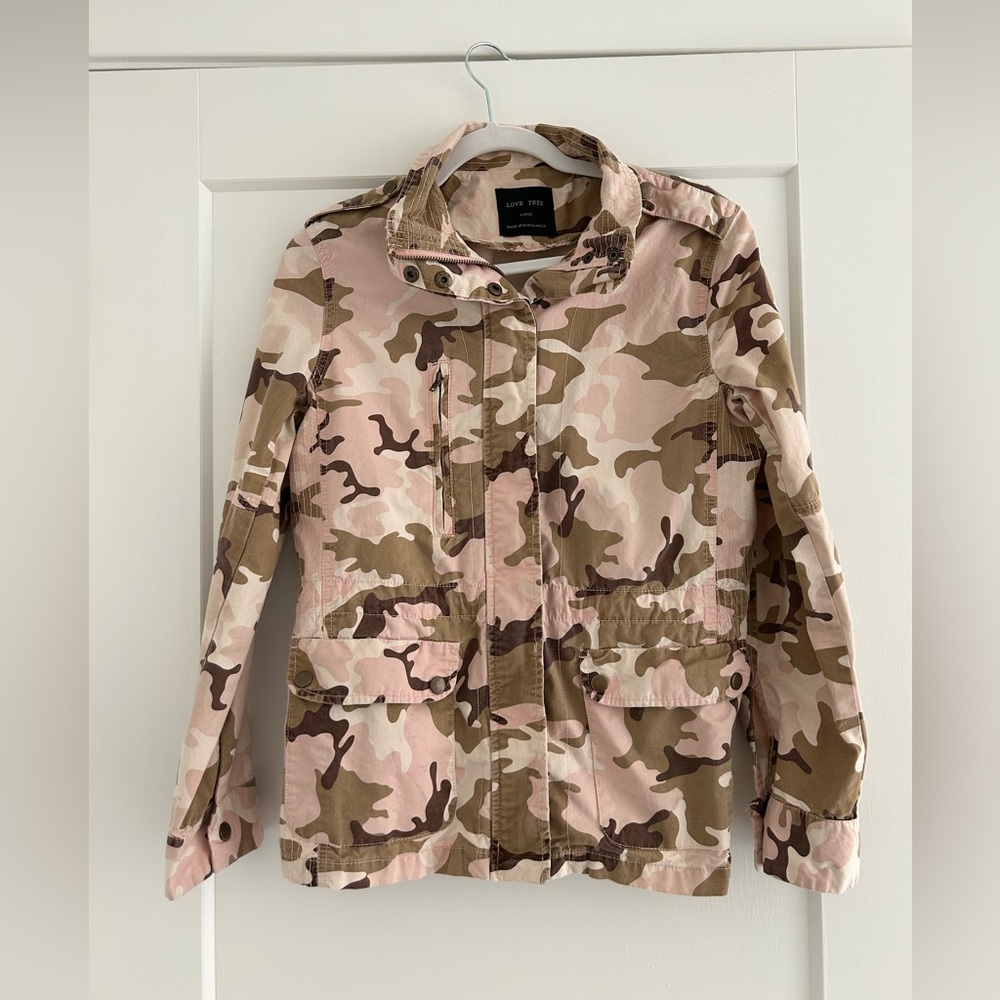 Love Tree Pink Camo Utility Jacket – Size Large